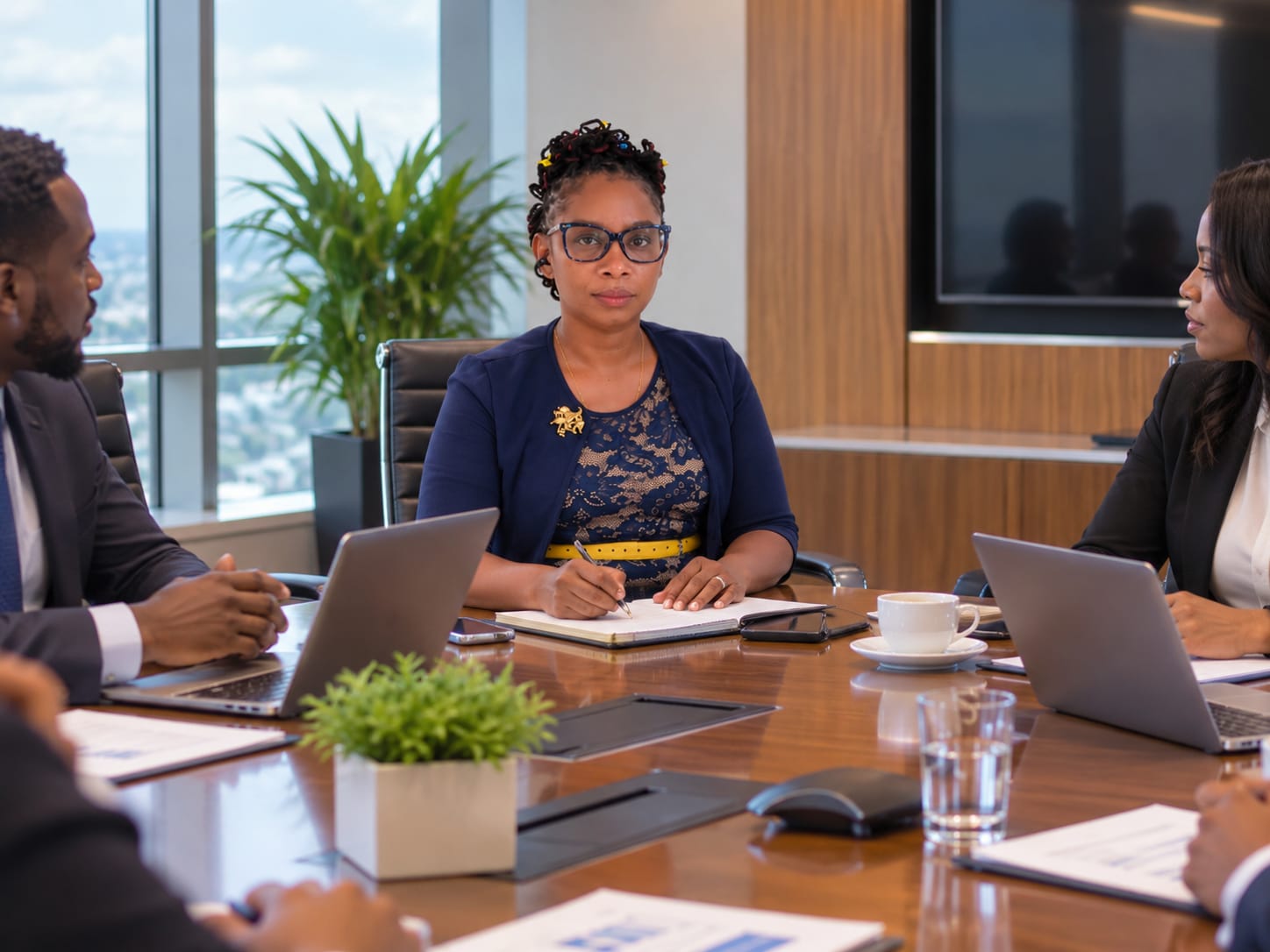 Jodiann Allen, Founder and CEO of WeDoEverything Virtual Services, leading a meeting